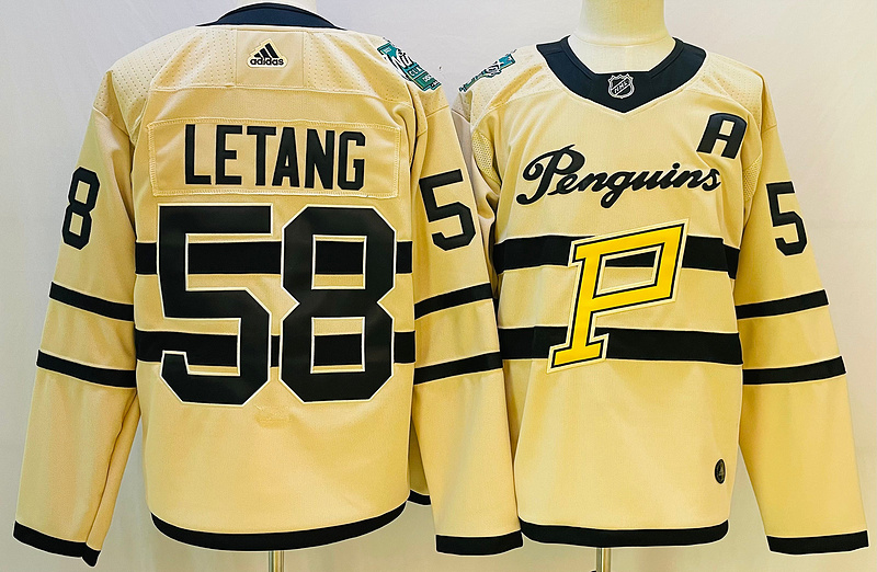 Men's Pittsburgh Penguins Kris Letang #58 Yellow Jersey